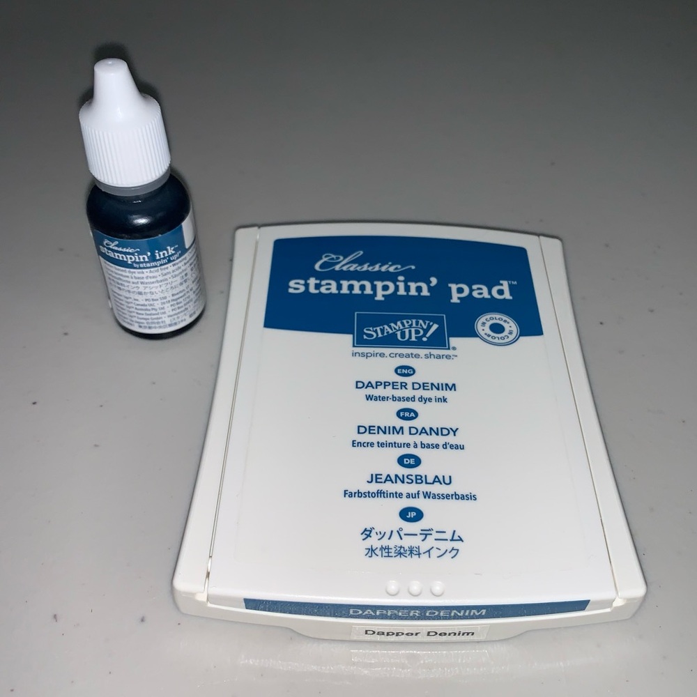 Stampin' Up Ink Pad Dapper Denim Blue Classic Refill Ink Bottle Scrapbook Craft